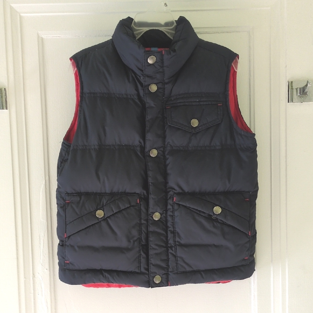 Lands' End Navy Blue Puffer Vest Size Medium 5/6